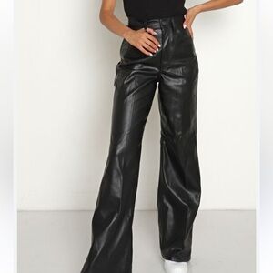 Zara Faux Leather High Waisted Straight Leg Blogger favorite Small Women Zipper
